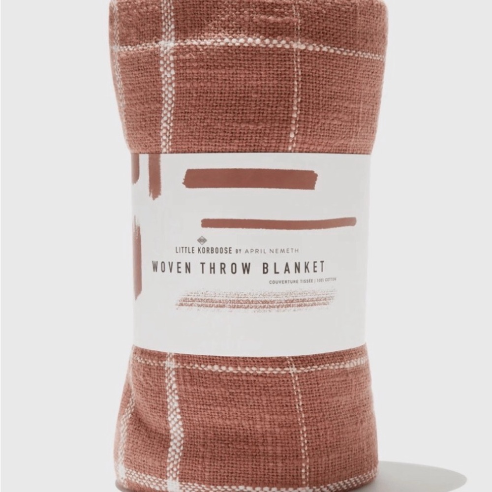 Little Korboose Woven Throw Blanket - Rust